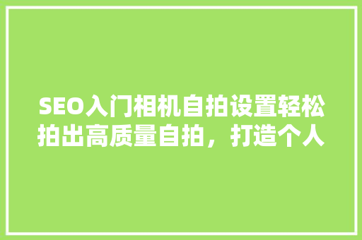 SEO入门相机自拍设置轻松拍出高质量自拍，打造个人品牌形象