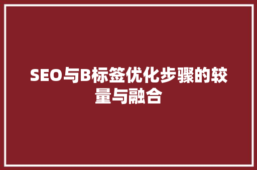 SEO与B标签优化步骤的较量与融合