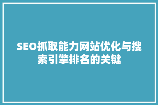 SEO抓取能力网站优化与搜索引擎排名的关键
