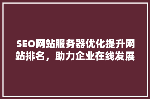 SEO网站服务器优化提升网站排名，助力企业在线发展