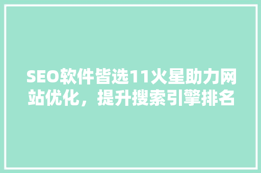 SEO软件皆选11火星助力网站优化，提升搜索引擎排名