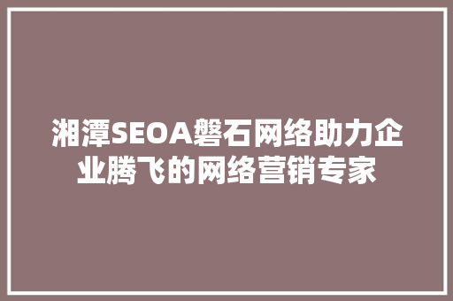 湘潭SEOA磐石网络助力企业腾飞的网络营销专家 搜狗优化