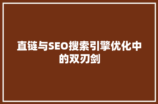 直链与SEO搜索引擎优化中的双刃剑 网站开发