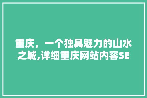 重庆，一个独具魅力的山水之城,详细重庆网站内容SEO步骤