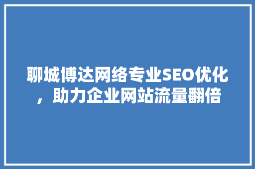 聊城博达网络专业SEO优化，助力企业网站流量翻倍