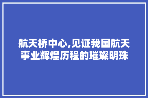 航天桥中心,见证我国航天事业辉煌历程的璀璨明珠