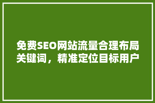 免费SEO网站流量合理布局关键词，精准定位目标用户