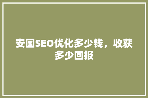安国SEO优化多少钱，收获多少回报