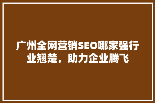 广州全网营销SEO哪家强行业翘楚，助力企业腾飞