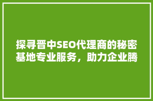 探寻晋中SEO代理商的秘密基地专业服务，助力企业腾飞