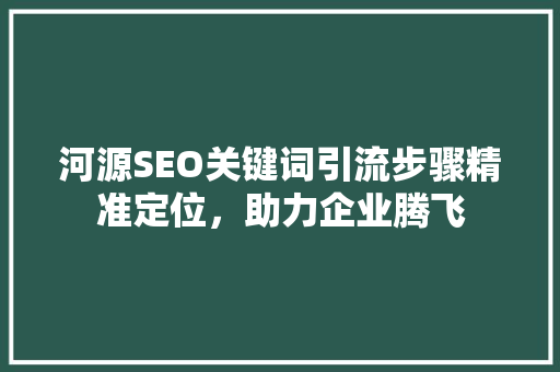 河源SEO关键词引流步骤精准定位，助力企业腾飞