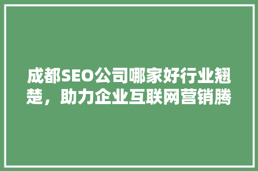 成都SEO公司哪家好行业翘楚，助力企业互联网营销腾飞