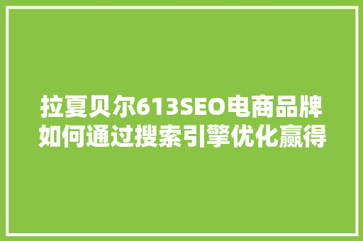 拉夏贝尔613SEO电商品牌如何通过搜索引擎优化赢得市场份额 头条优化