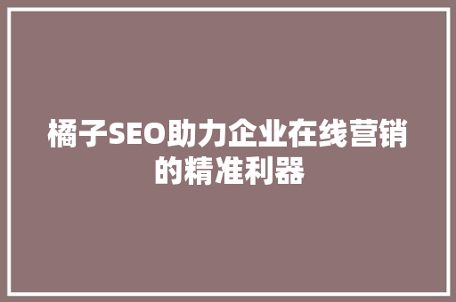 橘子SEO助力企业在线营销的精准利器 头条优化
