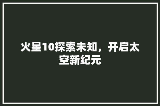 火星10探索未知，开启太空新纪元 百度算法