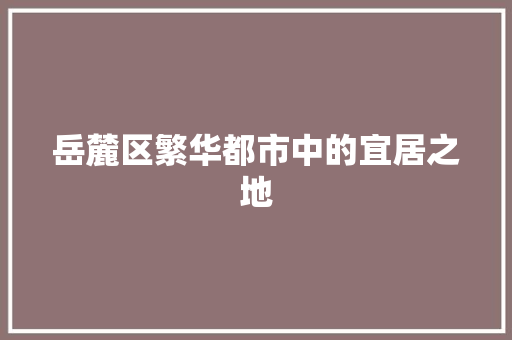 岳麓区繁华都市中的宜居之地 360搜优化