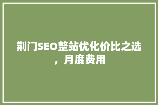 荆门SEO整站优化价比之选，月度费用