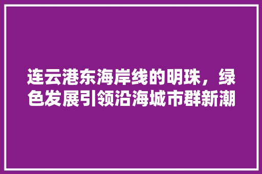 连云港东海岸线的明珠，绿色发展引领沿海城市群新潮流