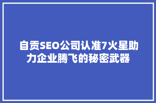 自贡SEO公司认准7火星助力企业腾飞的秘密武器