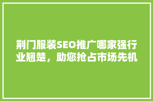 荆门服装SEO推广哪家强行业翘楚，助您抢占市场先机