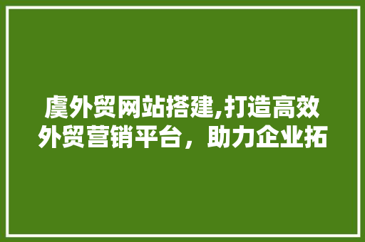 虞外贸网站搭建,打造高效外贸营销平台，助力企业拓展国际市场
