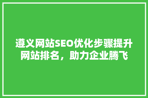 遵义网站SEO优化步骤提升网站排名，助力企业腾飞 360搜优化