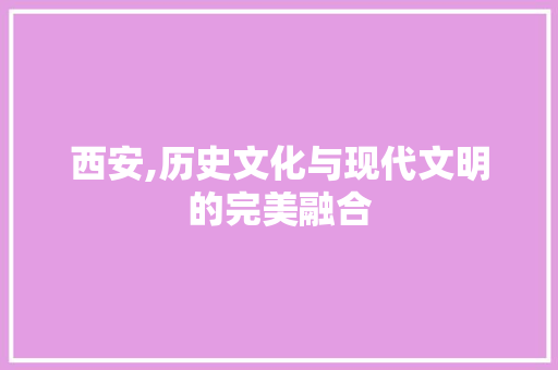 西安,历史文化与现代文明的完美融合 西安,历史文化与现代文明的完美融合 AI技术学习