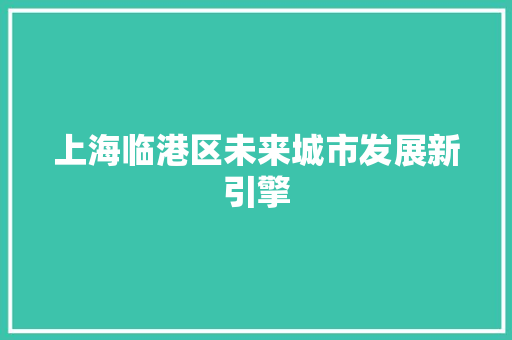 上海临港区未来城市发展新引擎