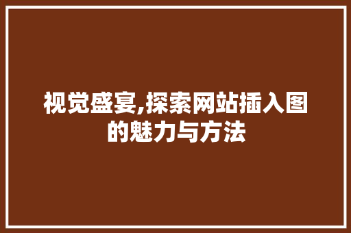 视觉盛宴,探索网站插入图的魅力与方法 视觉盛宴,探索网站插入图的魅力与方法 seo技术