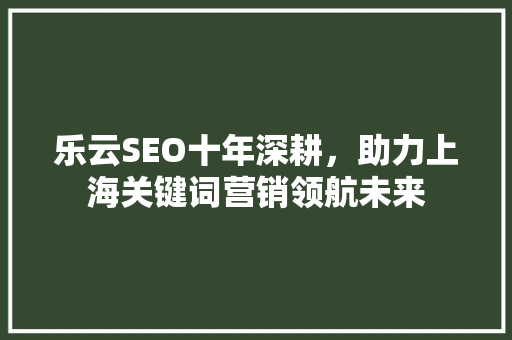 乐云SEO十年深耕，助力上海关键词营销领航未来