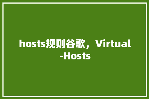hosts规则谷歌，Virtual-Hosts