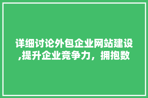 详细讨论外包企业网站建设,提升企业竞争力，拥抱数字化浪潮