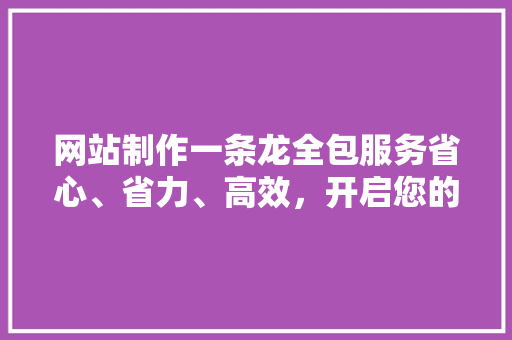 网站制作一条龙全包服务省心、省力、高效，开启您的网络营销新篇章