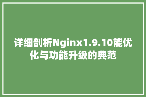 详细剖析Nginx1.9.10能优化与功能升级的典范 网站开发