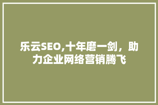 乐云SEO,十年磨一剑，助力企业网络营销腾飞