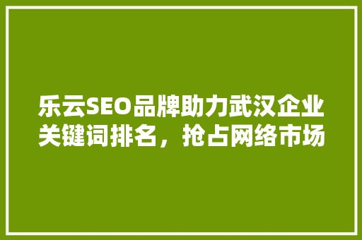 乐云SEO品牌助力武汉企业关键词排名，抢占网络市场先机
