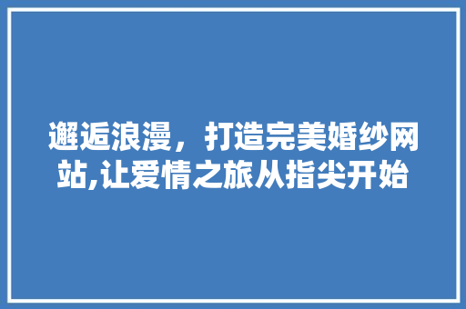 邂逅浪漫，打造完美婚纱网站,让爱情之旅从指尖开始