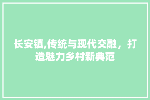 长安镇,传统与现代交融，打造魅力乡村新典范 长安镇,传统与现代交融，打造魅力乡村新典范 网站优化