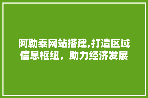 阿勒泰网站搭建,打造区域信息枢纽，助力经济发展