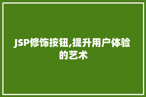JSP修饰按钮,提升用户体验的艺术