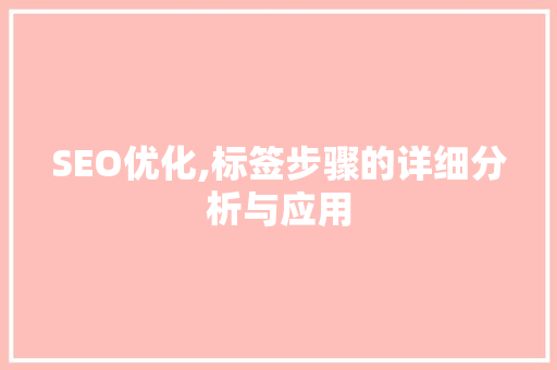 SEO优化,标签步骤的详细分析与应用 SEO优化,标签步骤的详细分析与应用 英文谷歌算法
