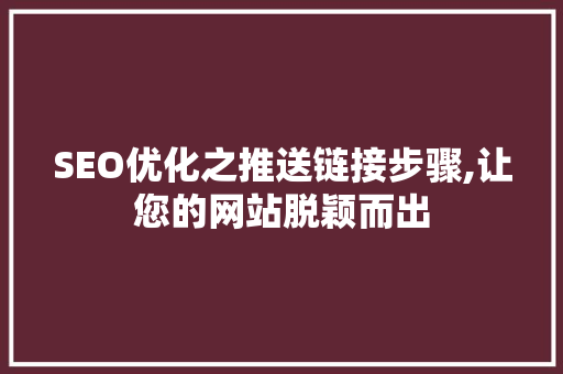 SEO优化之推送链接步骤,让您的网站脱颖而出