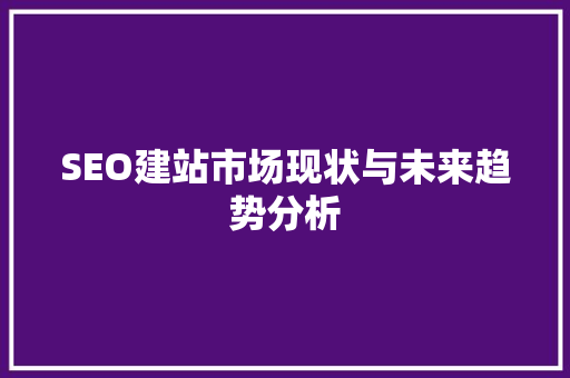 SEO建站市场现状与未来趋势分析