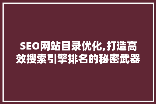 SEO网站目录优化,打造高效搜索引擎排名的秘密武器