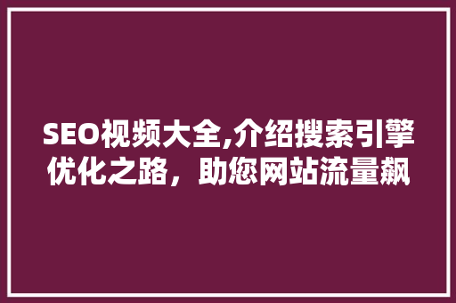 SEO视频大全,介绍搜索引擎优化之路，助您网站流量飙升 SEO视频大全,介绍搜索引擎优化之路，助您网站流量飙升 百度算法