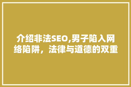 介绍非法SEO,男子陷入网络陷阱，法律与道德的双重拷问