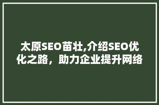 太原SEO苗壮,介绍SEO优化之路，助力企业提升网络竞争力