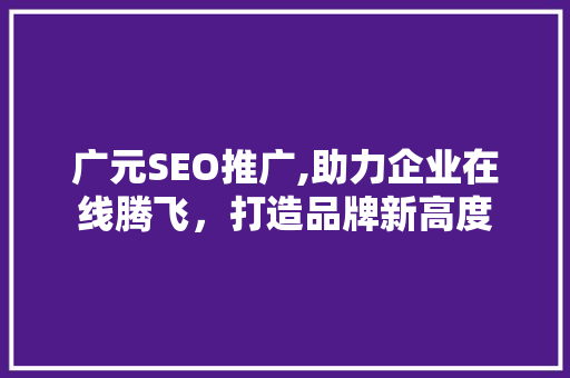 广元SEO推广,助力企业在线腾飞，打造品牌新高度 广元SEO推广,助力企业在线腾飞，打造品牌新高度 360搜优化