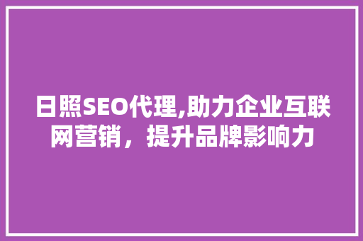 日照SEO代理,助力企业互联网营销，提升品牌影响力