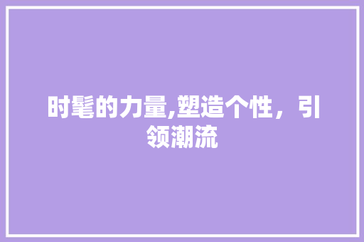 时髦的力量,塑造个性，引领潮流